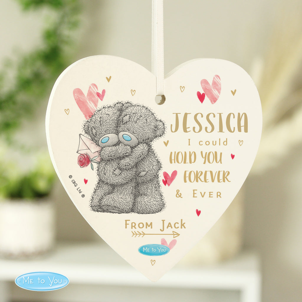 Personalised Me To You Hold You Forever Wooden Heart Decoration Hanging decor