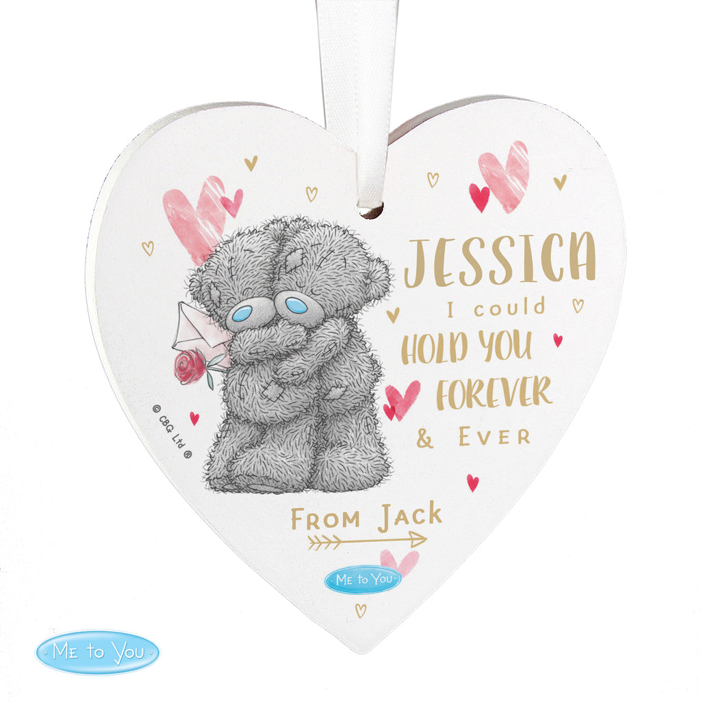 Personalised Me To You Hold You Forever Wooden Heart Decoration Hanging decor