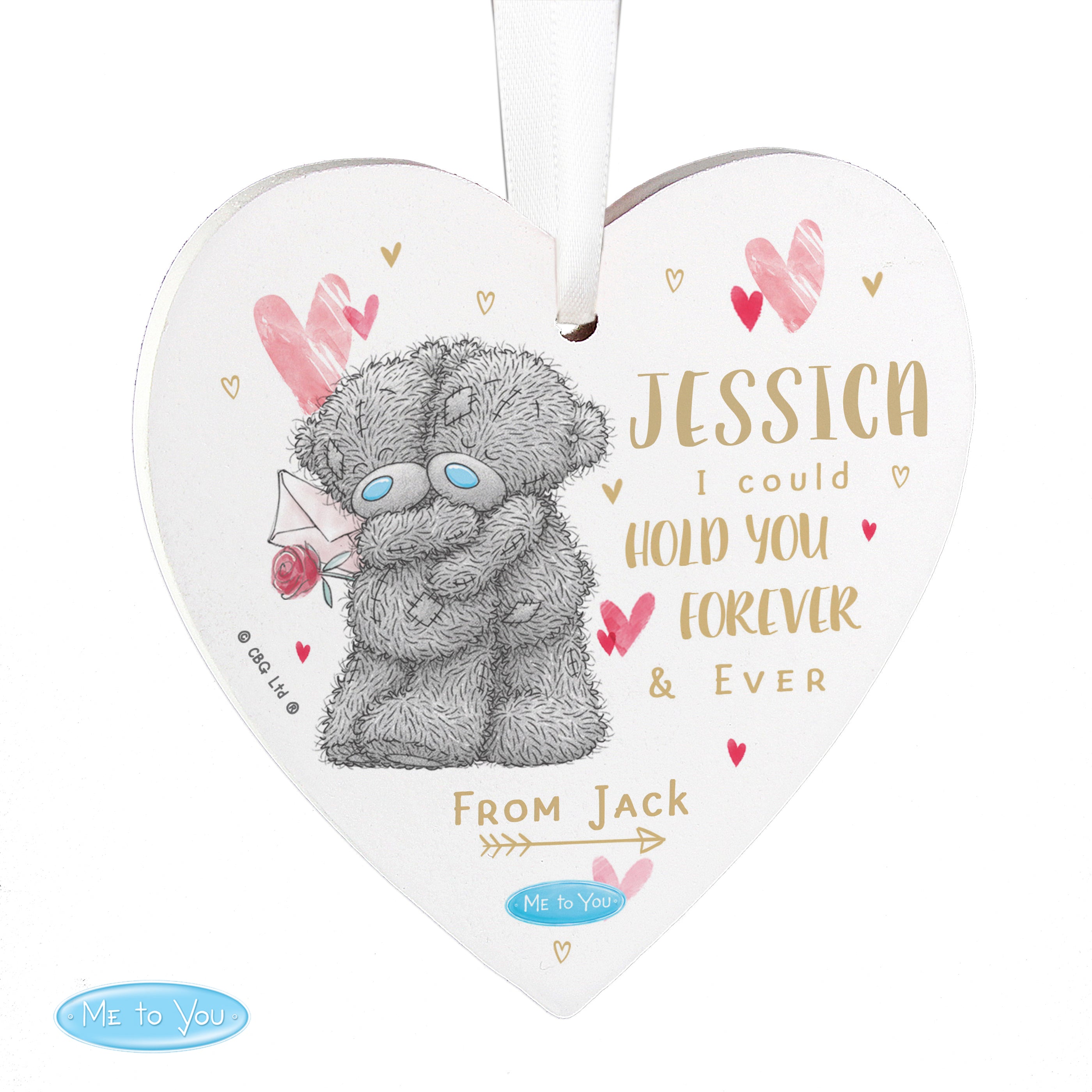 Personalised Me To You Hold You Forever Wooden Heart Decoration Hanging decor