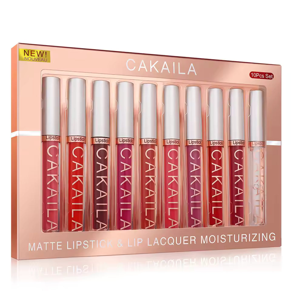 CAKAILA Pro 10pc Nude Velvet Matte Liquid Lipstick Set