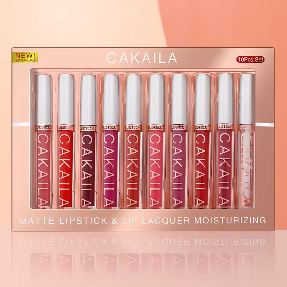 CAKAILA Pro 10pc Nude Velvet Matte Liquid Lipstick Set