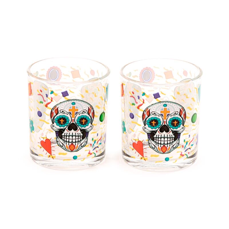 Day of the Dead Glass Tumbler Set of 2 250ml - Tumbler