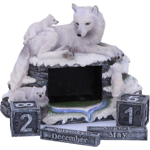 Mother's Watch White Wolf and Pups Calendar Calender