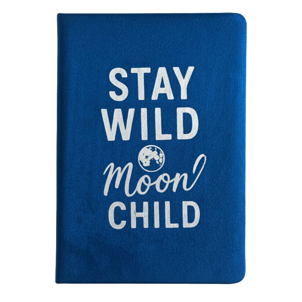 Dark Blue Velvet Notebook - 80 pages - Stay Wild Moon Child