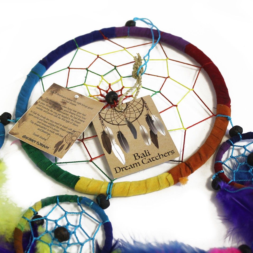 Bali Dreamcatcher Medium Round Rainbow