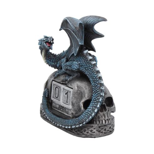 Blue Dragon and Skulls Year Keeper Gothic Calendar Calender