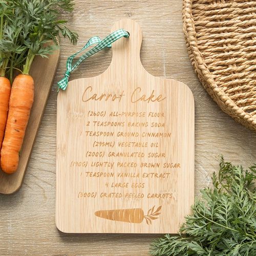 Carrot Cake Recipe Bamboo Serving Board Chopping board