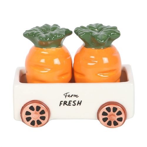 Carrot Salt and Pepper Shakers in Wagon Salt & pepper pots