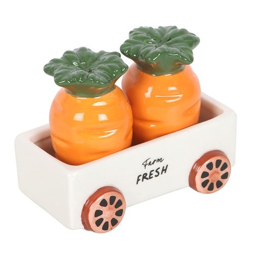 Carrot Salt and Pepper Shakers in Wagon Salt & pepper pots