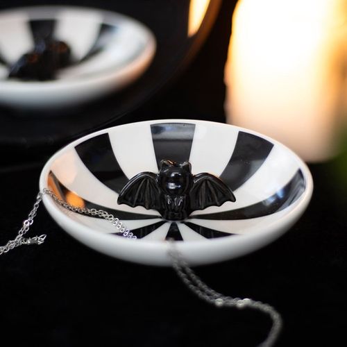 Striped Bat Trinket Dish Trinket Dish