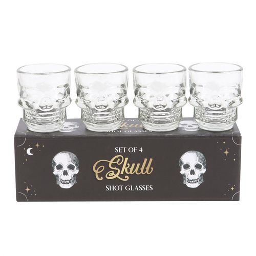 Set of 4 Skull Shot Glasses Set Shot Glasses