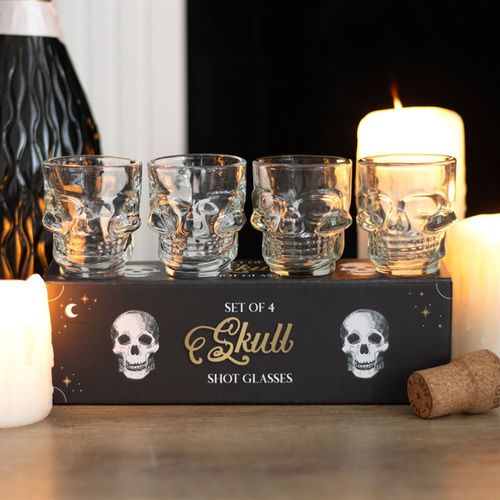 Set of 4 Skull Shot Glasses Set Shot Glasses