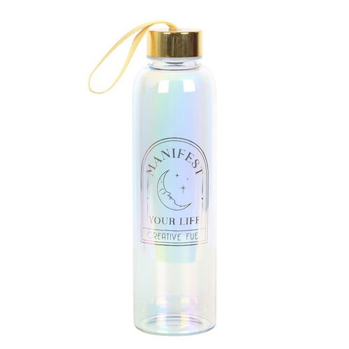 Manifest Your Life Iridescent Glass Water Bottle Water Bottle