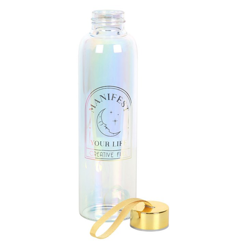 Manifest Your Life Iridescent Glass Water Bottle Water Bottle