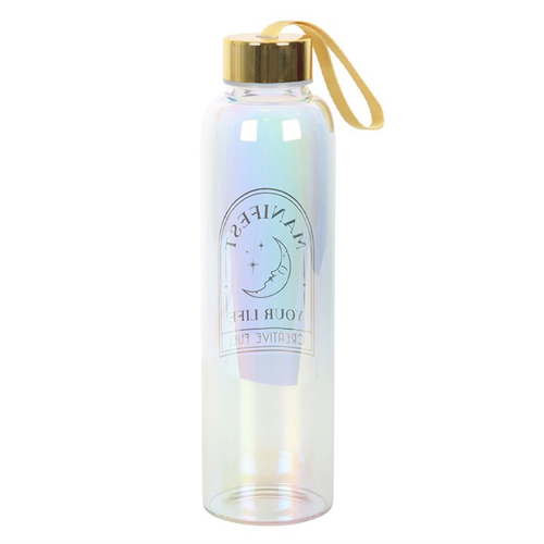 Manifest Your Life Iridescent Glass Water Bottle Water Bottle