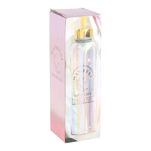 Manifest Your Life Iridescent Glass Water Bottle Water Bottle