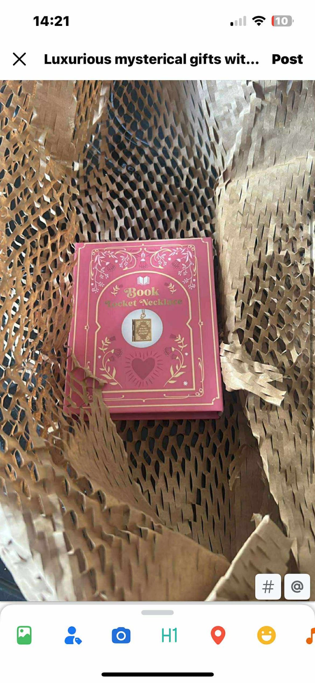 Book Shaped Locket Necklace in Gift Box Necklace