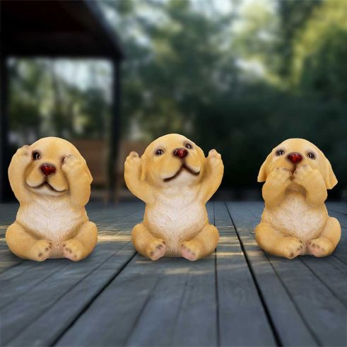 Three Wise Golden Labradors Figurines (Set of 3) Ornament